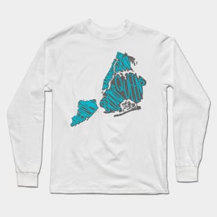 New York City Borough Map Long Sleeve T-Shirt